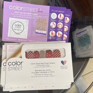 Color Street Seasonal Nail Strips (18 packs assorted) and accent nails